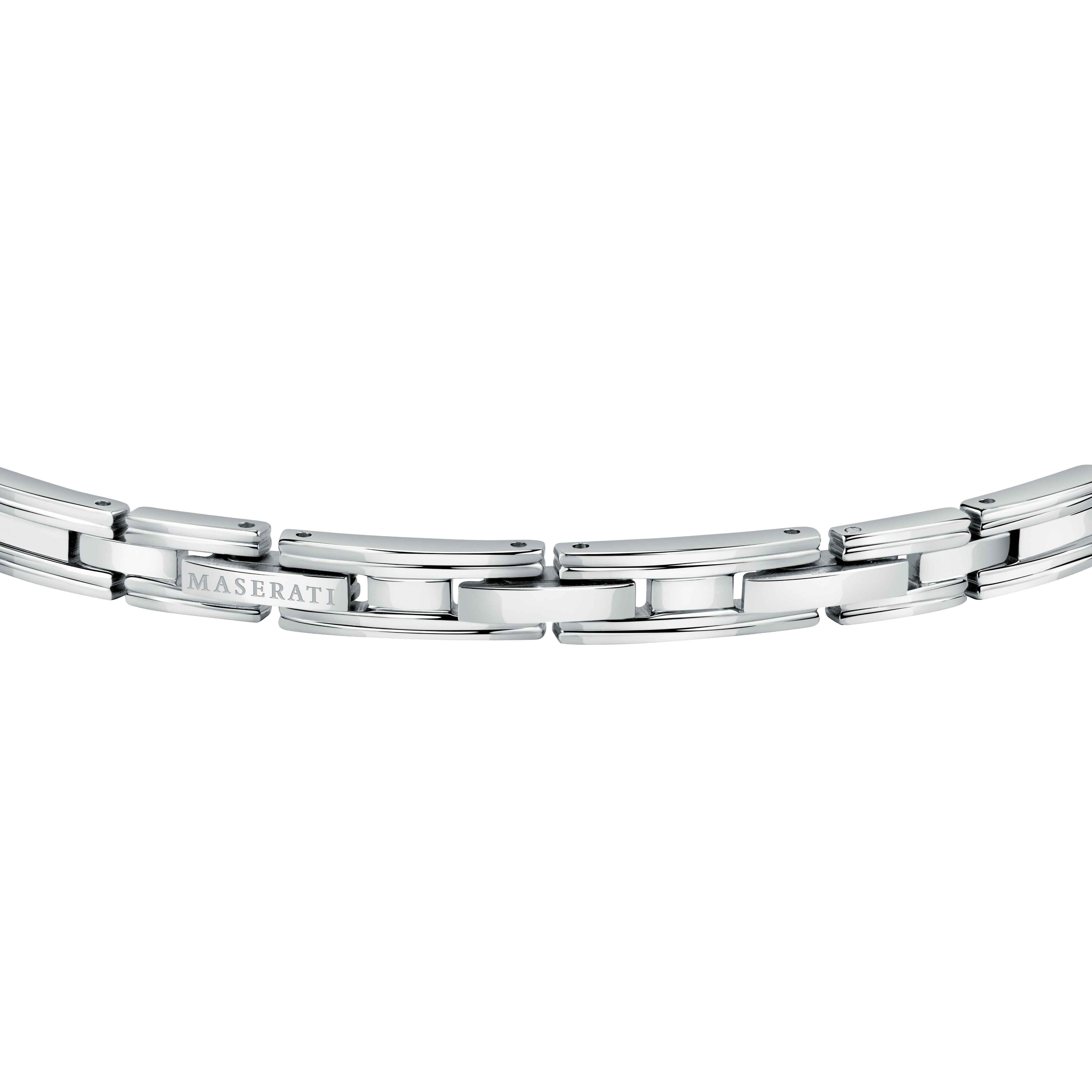 Bracciale Uomo Maserati Acciaio Bicolore Blu Logo Centrale Semirigido JM421ATK11