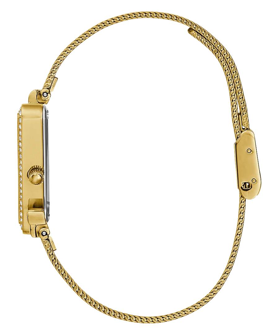 Orologio Donna Guess Quarzo Solo Tempo Zirconi Acciaio Dorato Maglia Milano GW0508L2