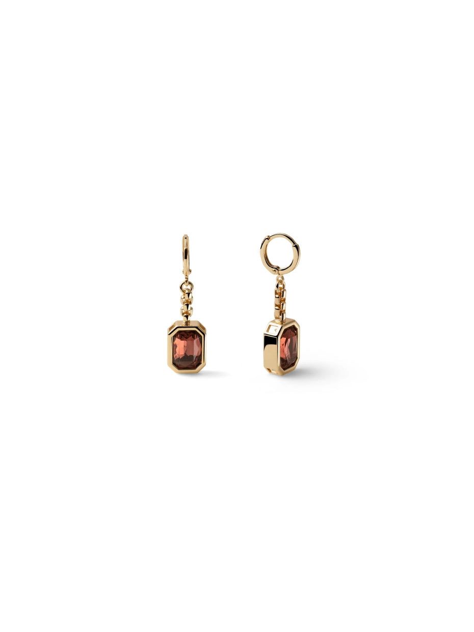 Orecchini Donna Unoaerre Bronzo Dorato pietra viola 587454