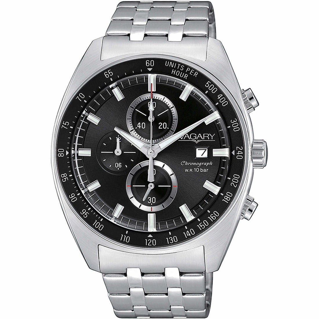 Orologio uomo Cronografo Vagary By Citizen Rockwell cinturino Acciaio VA1-218-51