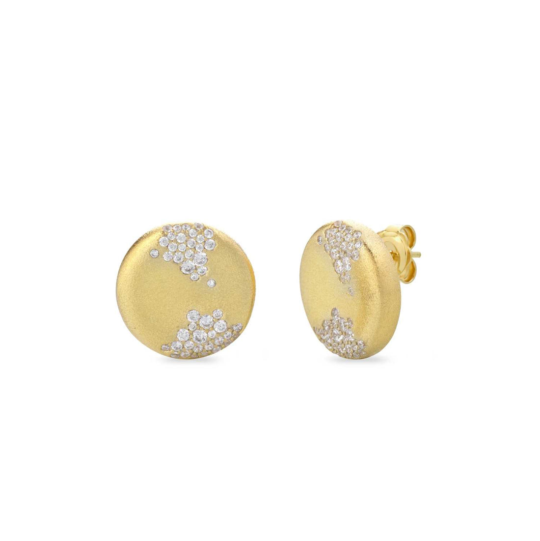 Orecchini Donna Sogni Argento 925 Oro Satinato Zirconi Bianchi OR108GB