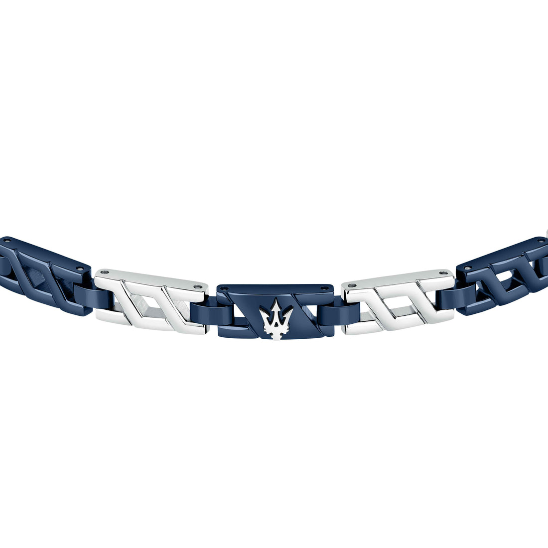 Bracciale Uomo Maserati Acciaio Catena Intrecciata PVD Blu JM523AVD31