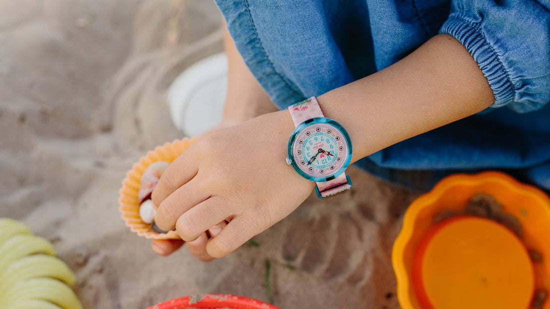 Orologio Bambina Swatch Flik Flak Bake It Up Rosa Muffin Zirconi ZFBNP219