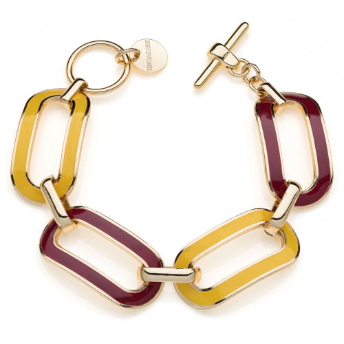 Bracciale Donna Unoaerre Bronzo Dorato Con Smalto Rosso E Giallo 525614