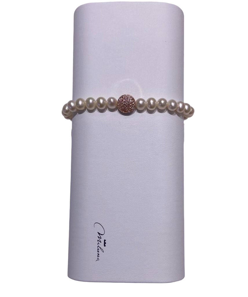 Bracciale Donna Miluna Argento 925 Miss Italia Perle Bianche sfera PBR3500R-TPZ