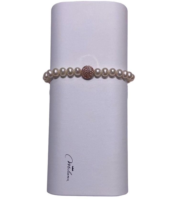 Bracciale Donna Miluna Argento 925 Miss Italia Perle Bianche sfera PBR3500R-TPZ