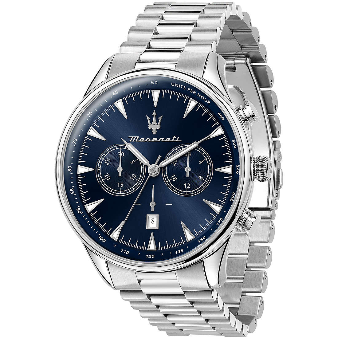 Orologio Uomo Maserati Cronografo Quadrante Blu Vetro Minerale R8873646005