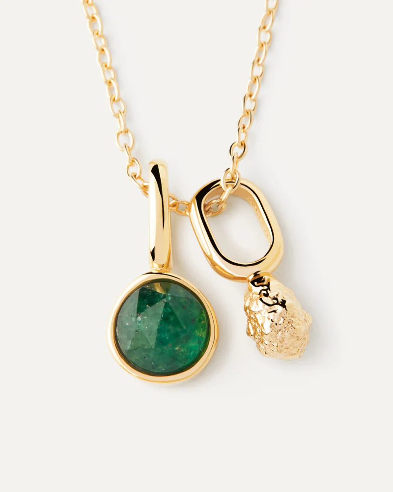 Collana Donna PDPaola Argento Dorato Pietra Verde CO01-824-U