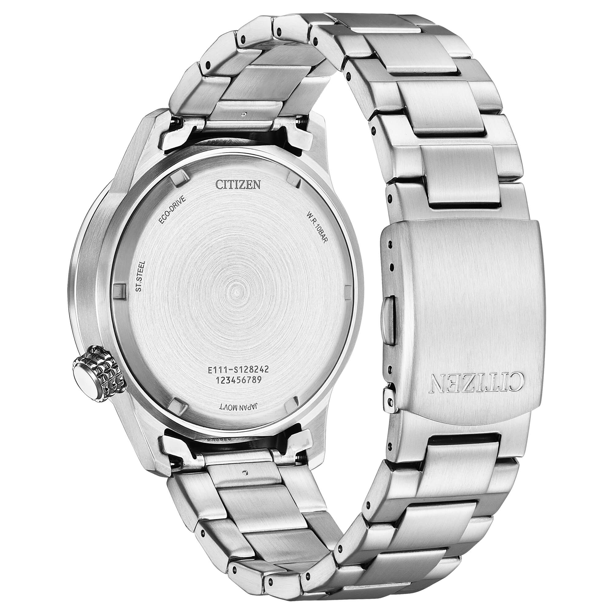 Orologio Uomo Citizen Aviator Eco Drive Quarzo Data Blu Acciaio BM7550-87L