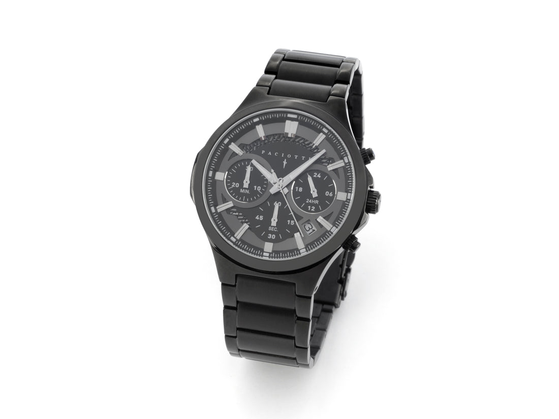 Orologio Uomo Cesare Paciotti Acciaio PVD Nero Quarzo Cronografo Data TSCR232