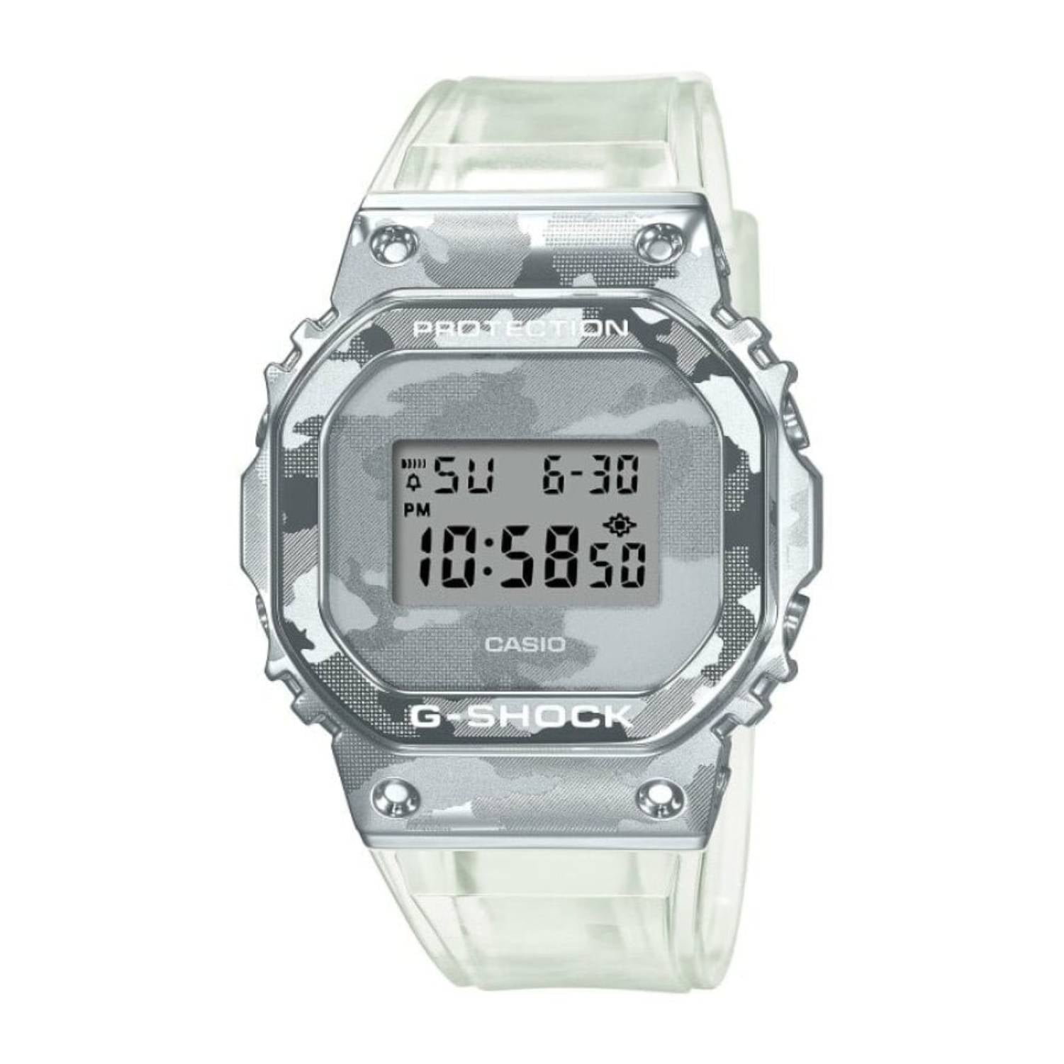 Orologio Uomo Casio G-SHOCK Gomma Acciaio Bianco Quarzo Digitale GM-5600SCM-1ER
