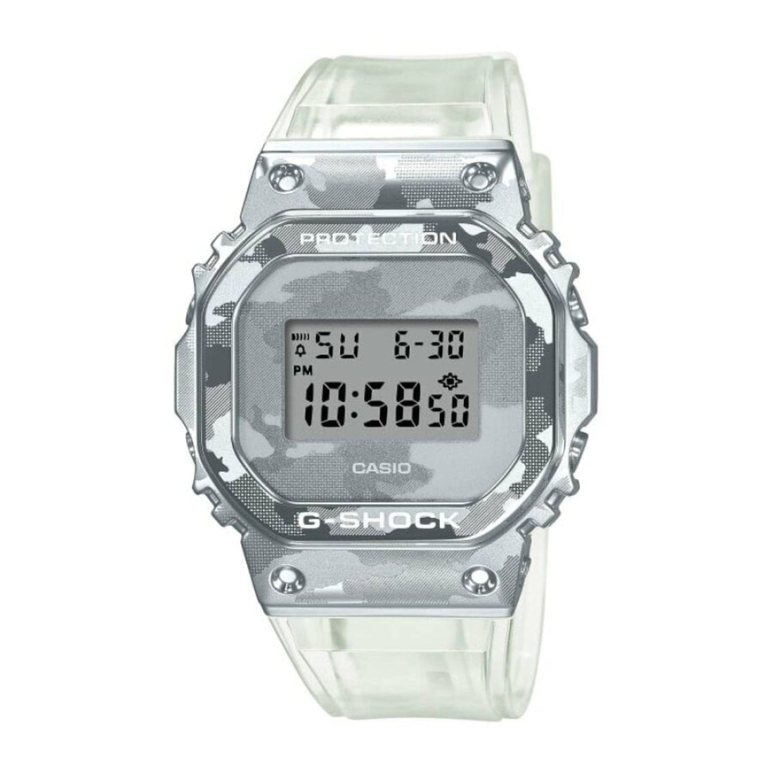 Orologio Uomo Casio G-SHOCK Gomma Acciaio Bianco Quarzo Digitale GM-5600SCM-1ER