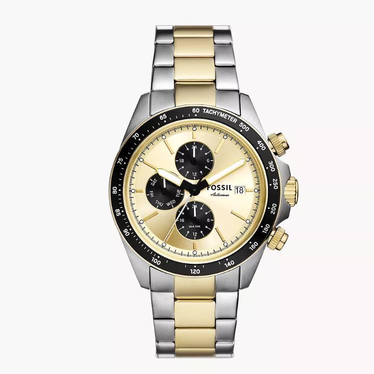 Orologio Uomo Acciaio Fossil Autocross Cronografo Quarzo Oro FS6126
