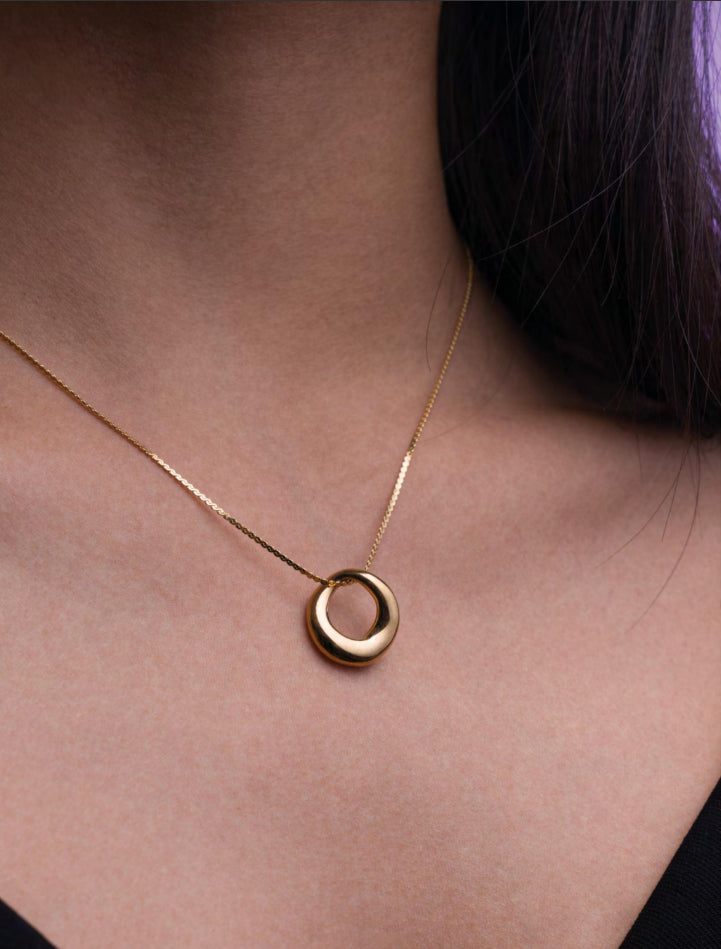 Collana Donna 4US Cesare Paciotti Acciaio Cerchio Oro 4UCL8081W