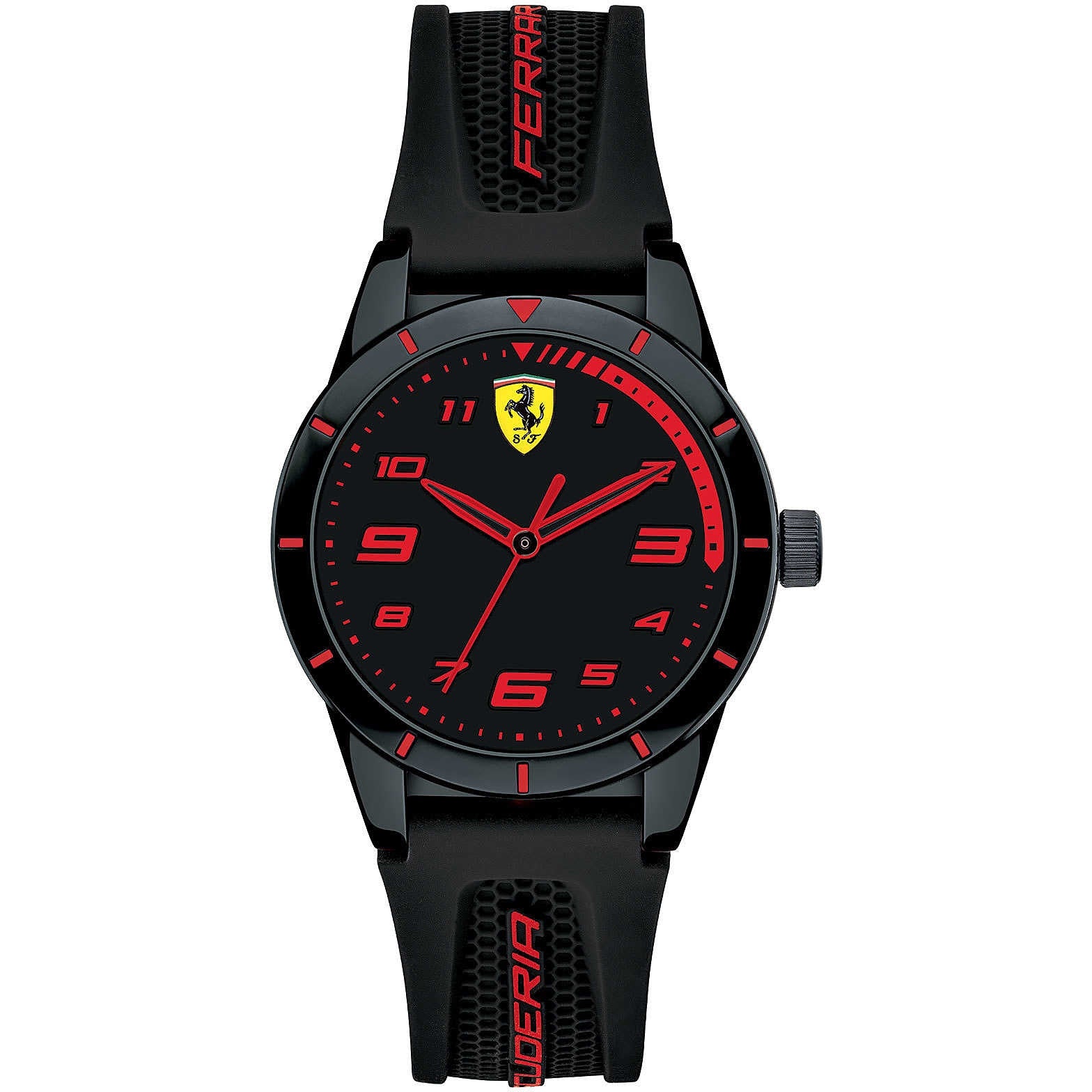 Orologio Uomo Ferrari Redrev Quarzo Solo Tempo Numeri Rosso Nero FER0860006