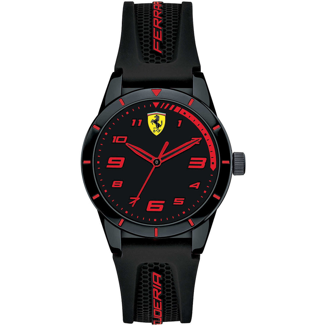 Orologio Uomo Ferrari Redrev Quarzo Solo Tempo Numeri Rosso Nero FER0860006