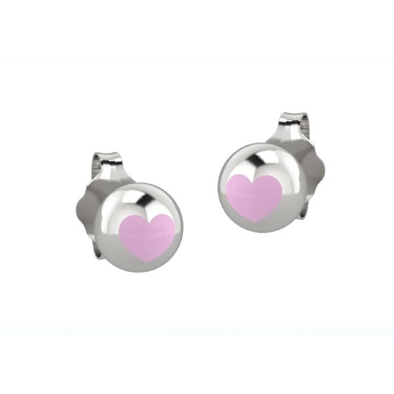 Orecchino Bianco Cuore Rosa Arg 925 NAN0143