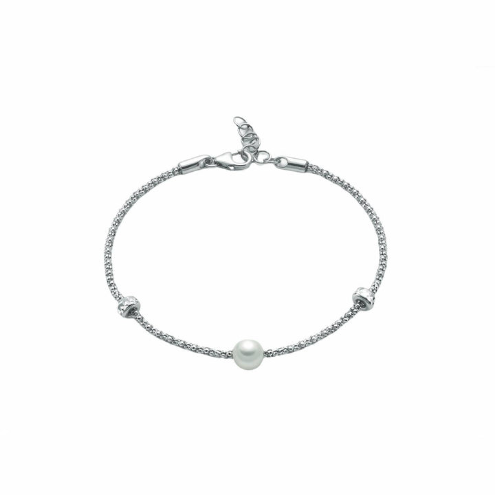 Bracciale Donna Miluna Argento 925 Tipo Popcorn E Perla Con Catenella PBR2986