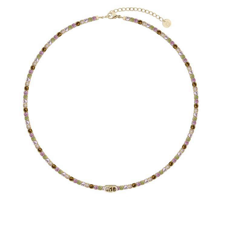 Collana Donna Liujo Tennis Acciaio Zirconi Multicolor LJ3211