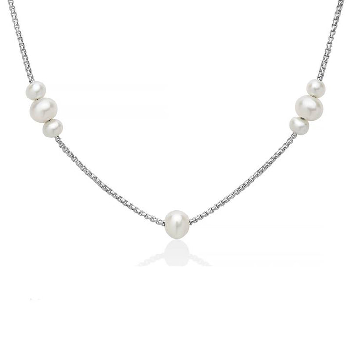 Collana Donna Miluna Argento 925 I Gioielli DI Miss Italia Perle Oriente Bianche PCL6944