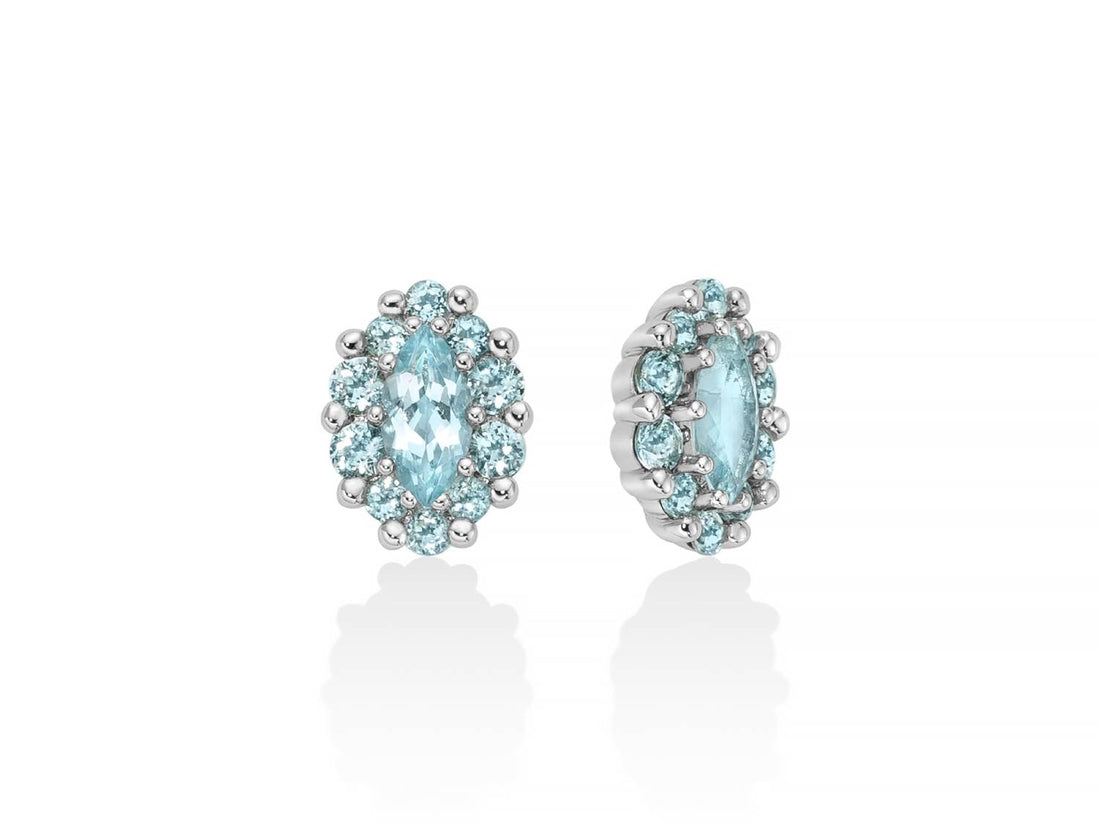 Orecchini Donna Miluna Gemma Del Cielo Argento 925 Topazio Azzurro Ovale ERD2929
