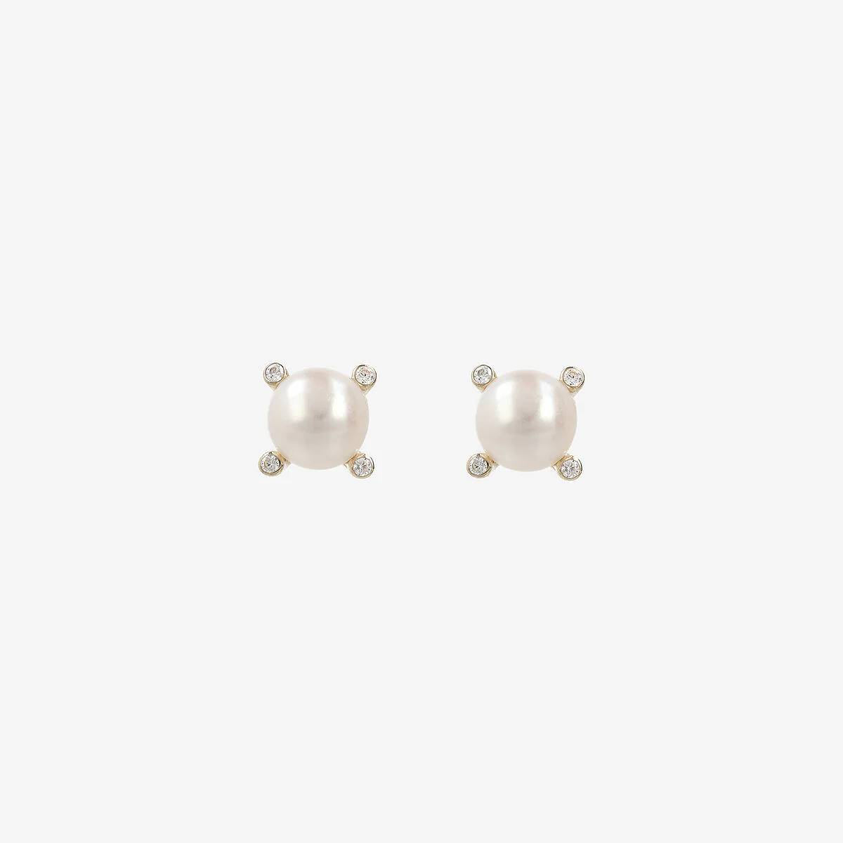 Orecchini Donna Bambina Milor Gold 9 KT Perle Punto Luce WSGD90473.YG