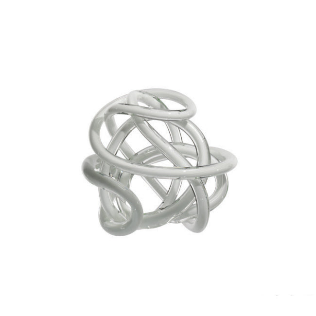 Scultura Cristallo Onlylux Nodo Dell'Amore Bianco 21 cm OL01649