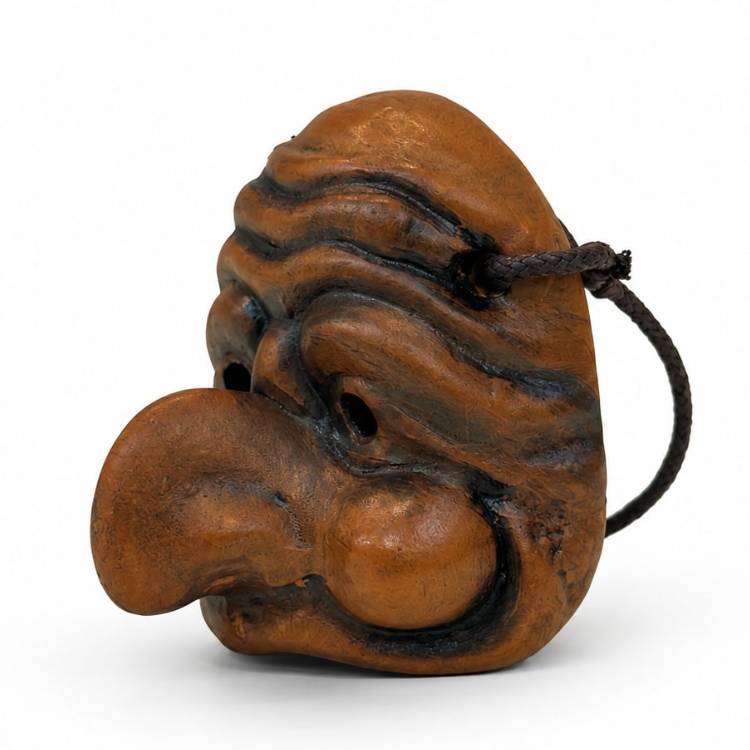 Scultura Macrì Mascherina Pulcinella Terracotta TE043