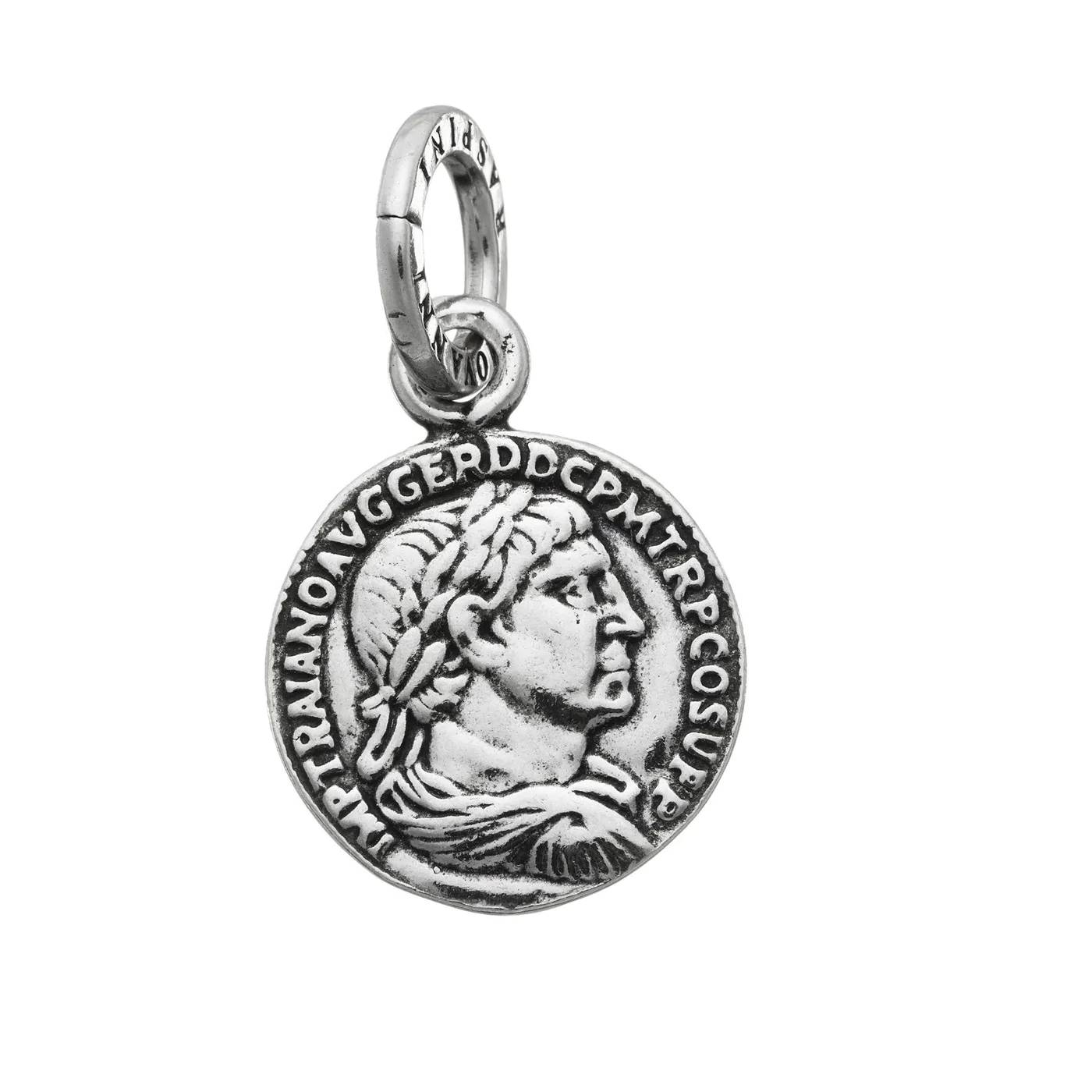 Charm Unisex Giovanni Raspini Argento 925 Moneta Imperatore Piccola Fatta A Mano 06900