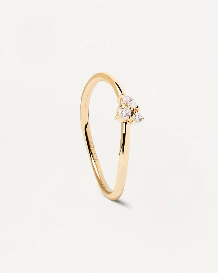 Anello Donna PDPaola Argento Dorato 925 Zirconi AN01-843-12
