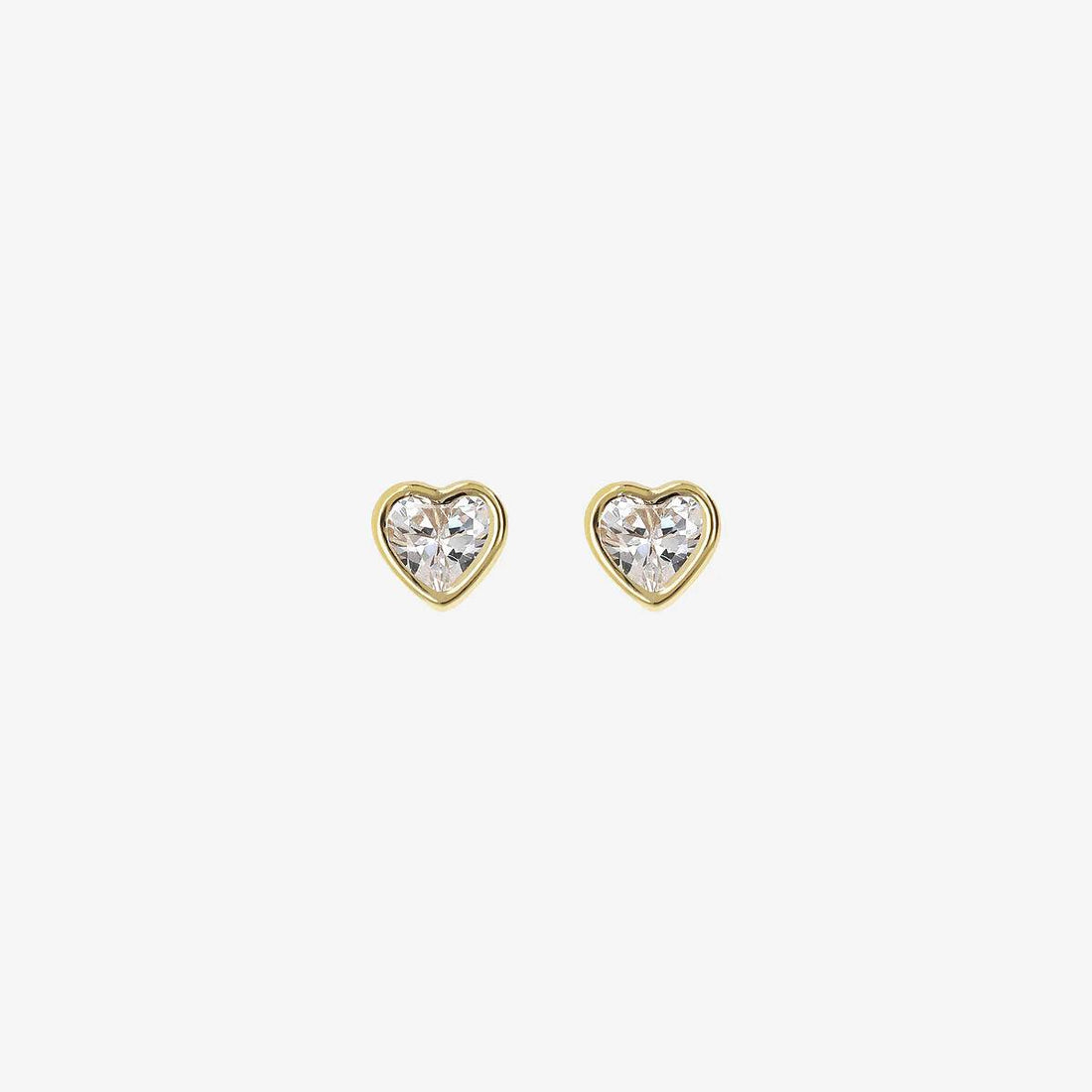 Orecchini Donna Bambina Milor Gold 9 KT Cuore Zirconi Bianchi WSGD90516.YG