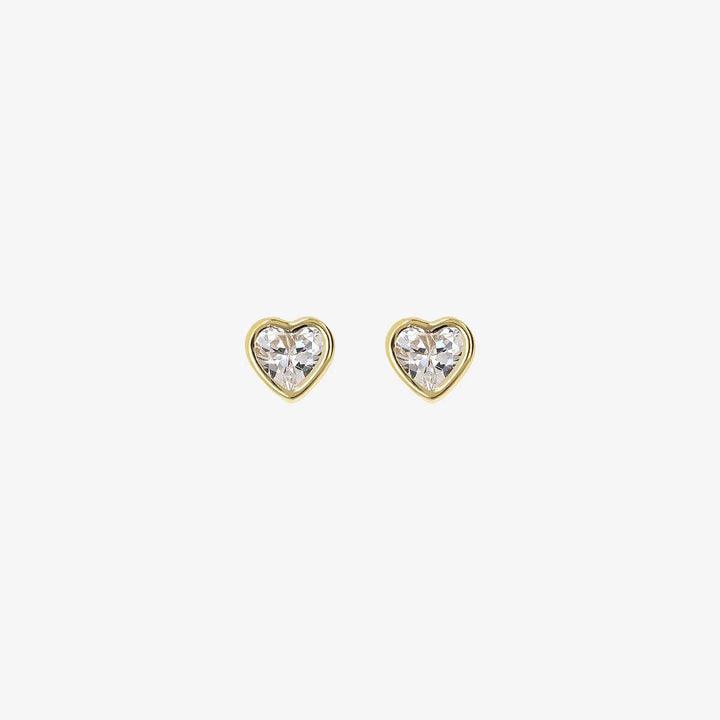 Orecchini Donna Bambina Milor Gold 9 KT Cuore Zirconi Bianchi WSGD90516.YG