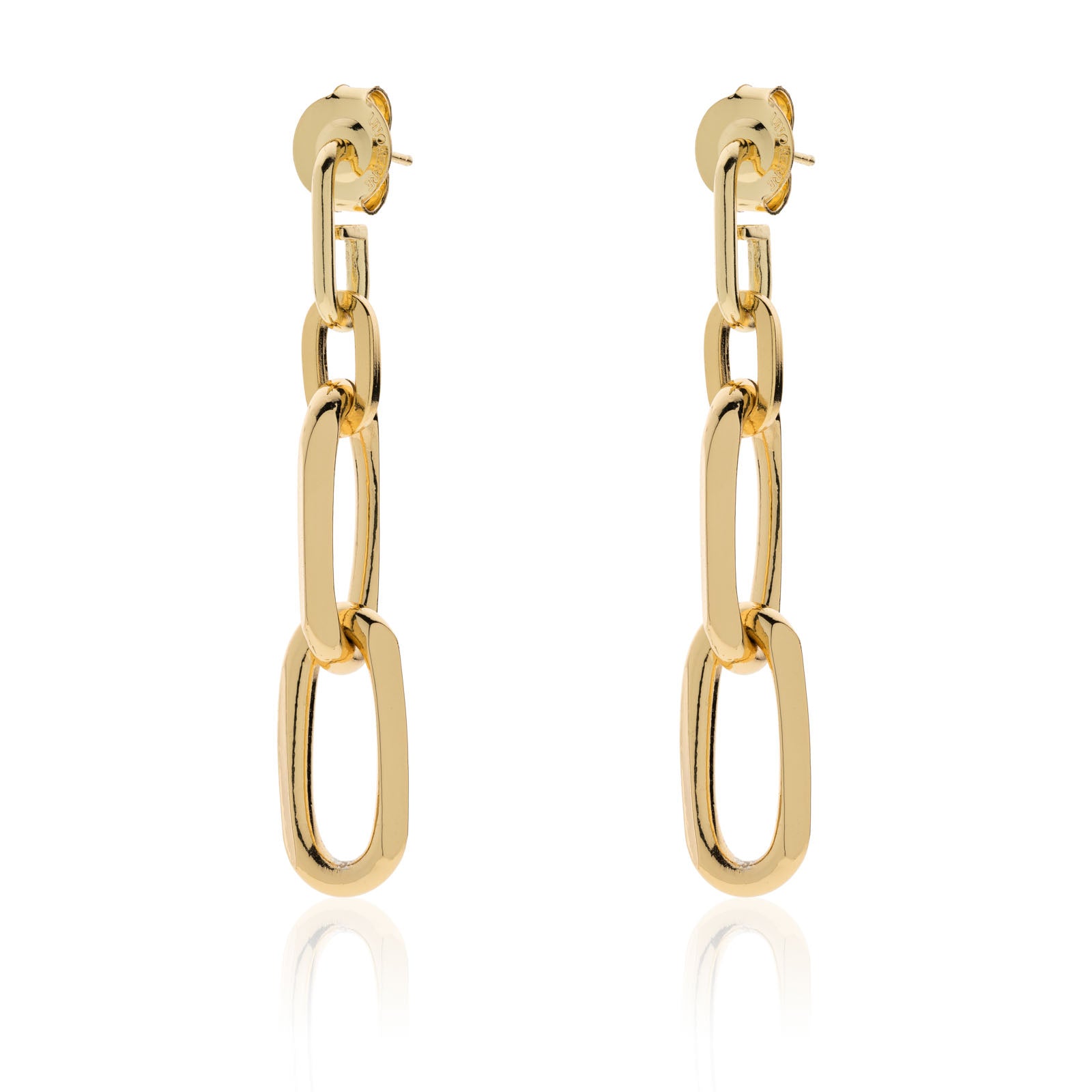 Orecchini Pendenti Bronzo Dorato Con Catena Forzatina 520670