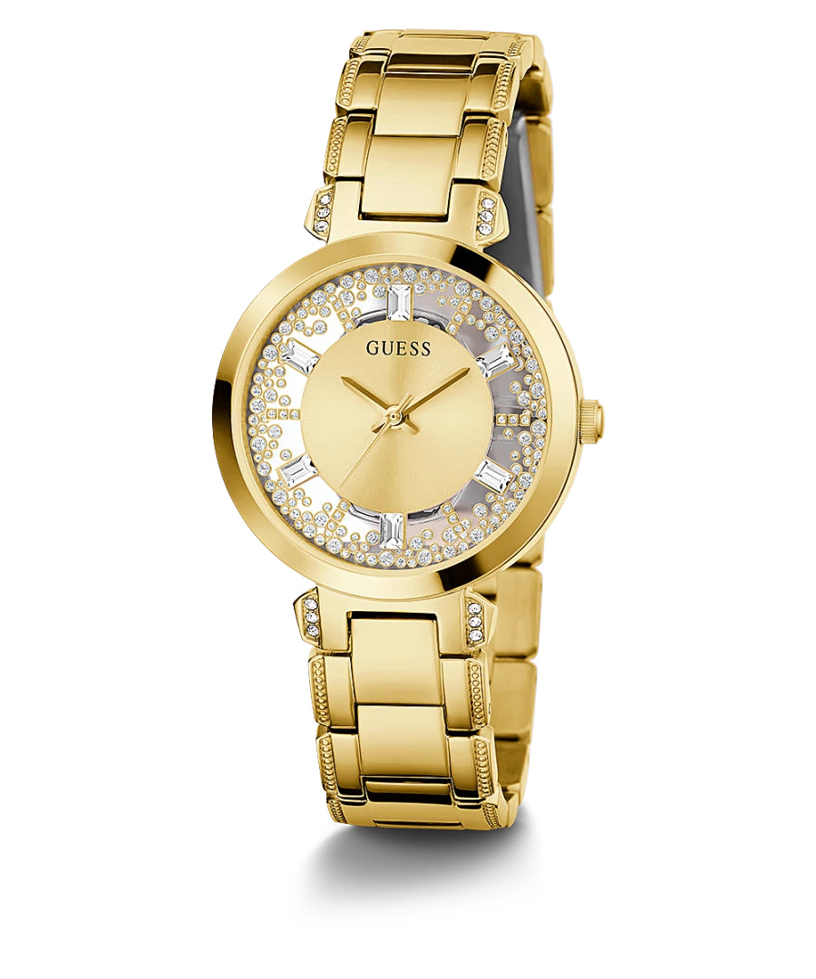 Orologio Donna Guess Quarzo Solo Tempo Zirconi Acciaio Dorato GW0470L2