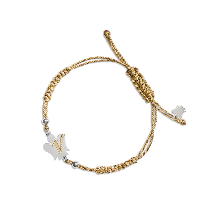 Bracciale Donna Argento 925 Roberto Giannotti Cordino Angelo Inziale V GIA700V