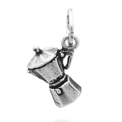 Charm Unisex Giovanni Raspini Argento 925 Ciondolo Moka Caffè Fatto A Mano 08885