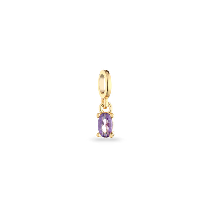 Ciondolo Donna Laura P. Argento Dorato 925 Pietra Viola Ovale PEN0237GVL