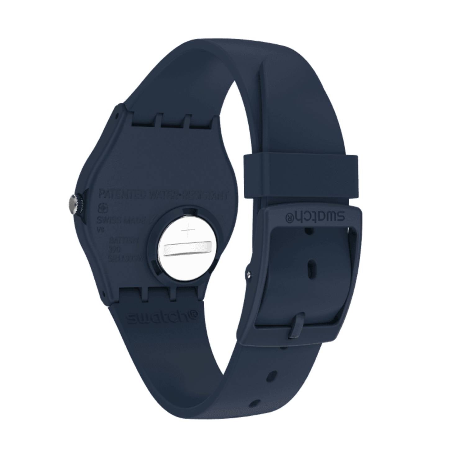 Orologio Uomo Bioplastica Swatch Quarzo Bianco Blu Solo Tempo Gent SO28N101