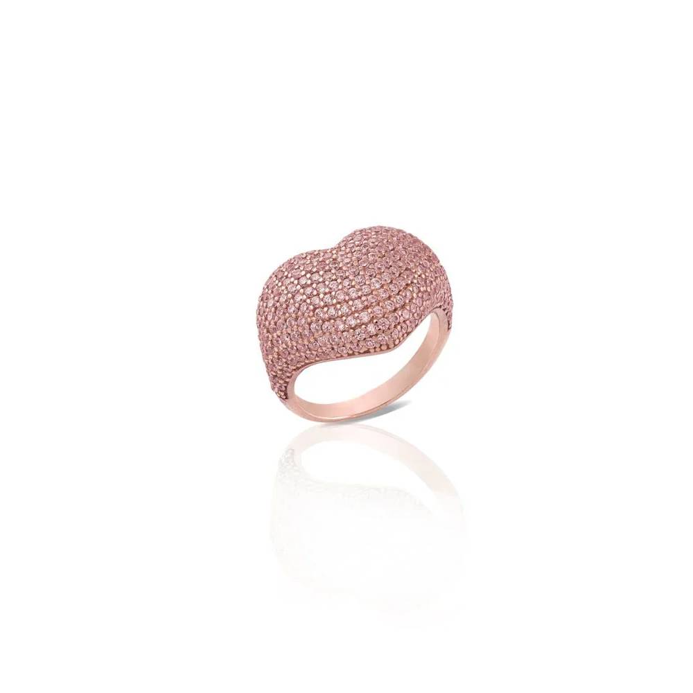 Anello Donna Sogni Argento Rosè 925 Pavè Rosa Zirconi Cuore AN046RRS/6