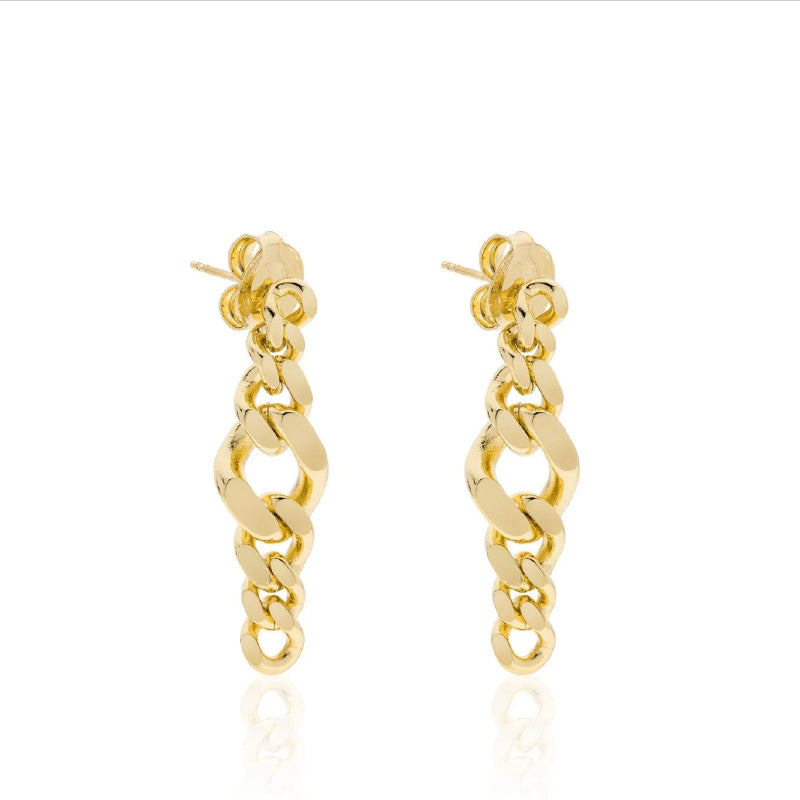 Orecchini Donna Unoaerre Bronzo Dorato Pendenti Maglia Groumette Lucida 549558