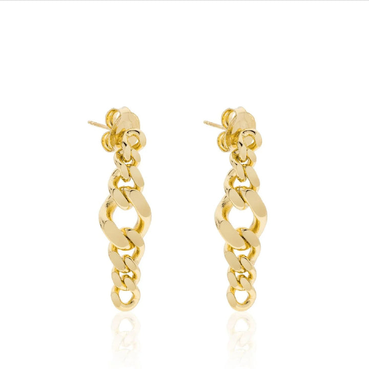 Orecchini Donna Unoaerre Bronzo Dorato Pendenti Maglia Groumette Lucida 549558