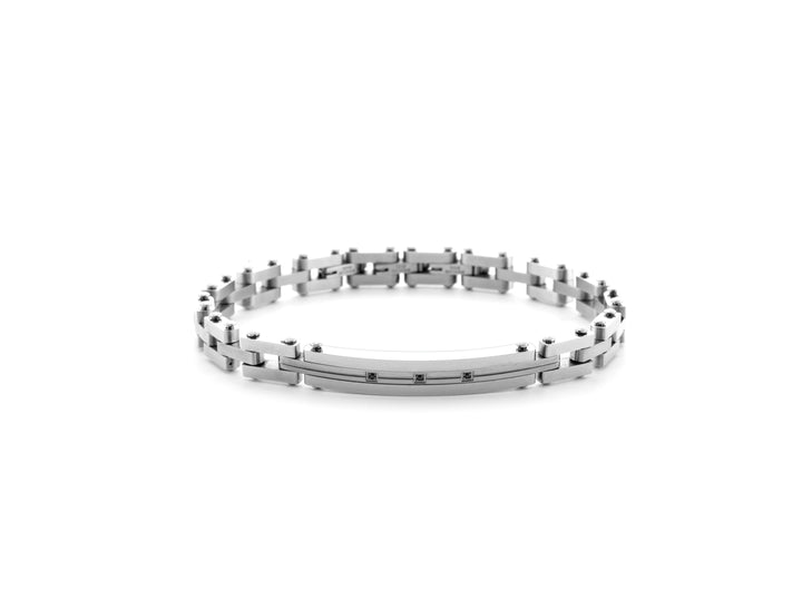 Bracciale Uomo 4US Cesare Paciotti Acciaio Zirconi Neri 4UBR6170
