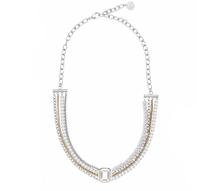 Collana Donna Liu Jo Acciaio Multicatena Bicolore Zircone LJ3091