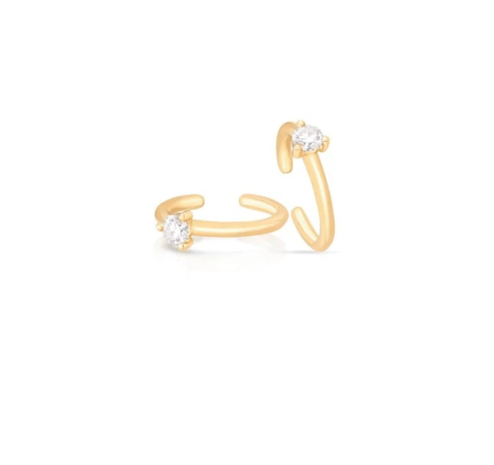 Orecchini Ear Cuff Donna Liu Jo Acciaio dorato con zircone LJ2488