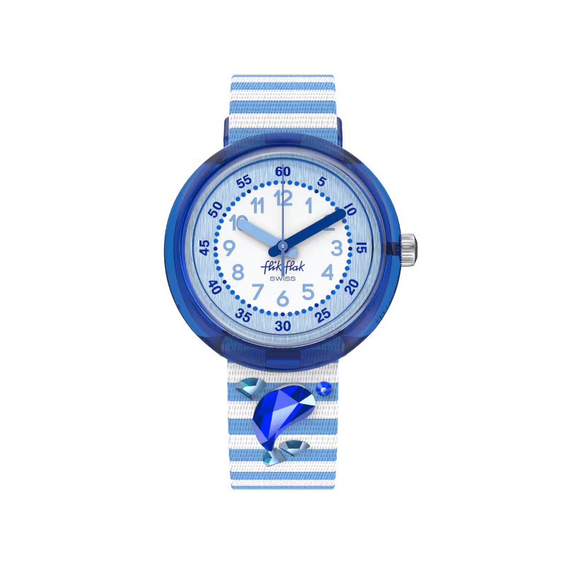 Orologio Bambino Swatch Flik Flak Shining Dolphin Azzurro Blu ZFPNP147