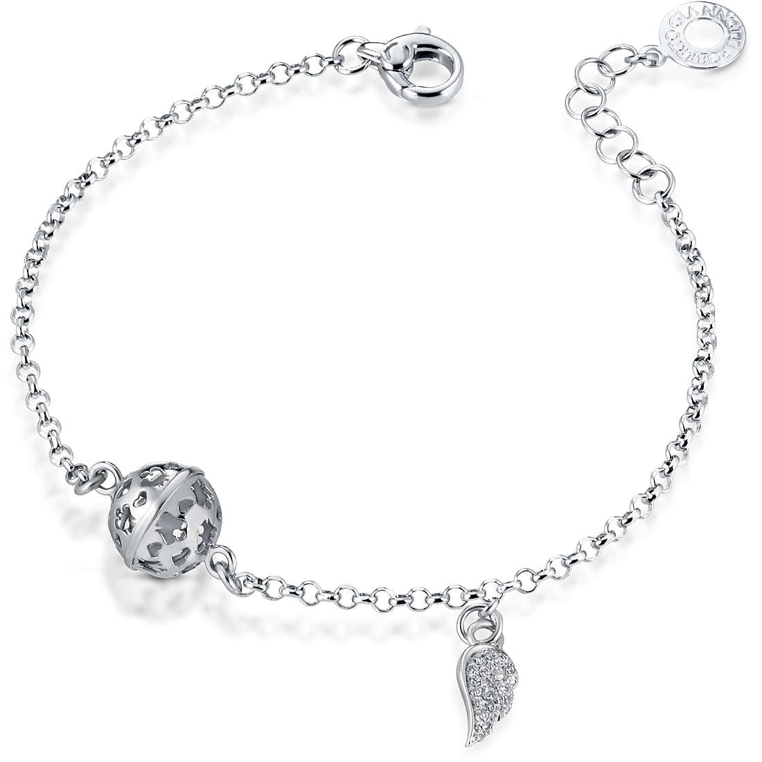 Bracciale Donna Argento 925 Roberto Giannotti Chiama Angeli Bianco Ala Angelo