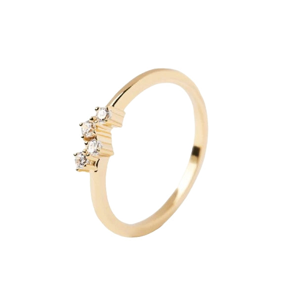 Anello Donna PDPaola Argento 925 Dorato Zirconi Bianchi AN01-871-12