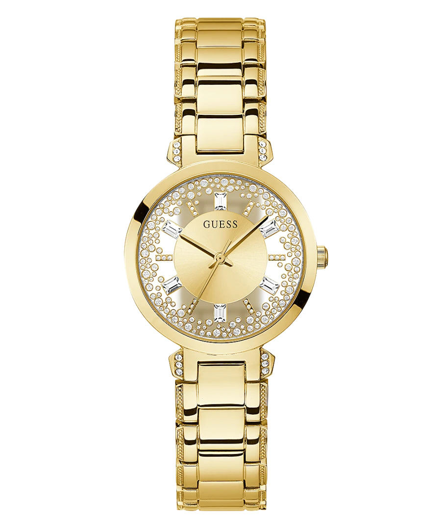 Orologio Donna Guess Quarzo Solo Tempo Zirconi Acciaio Dorato GW0470L2
