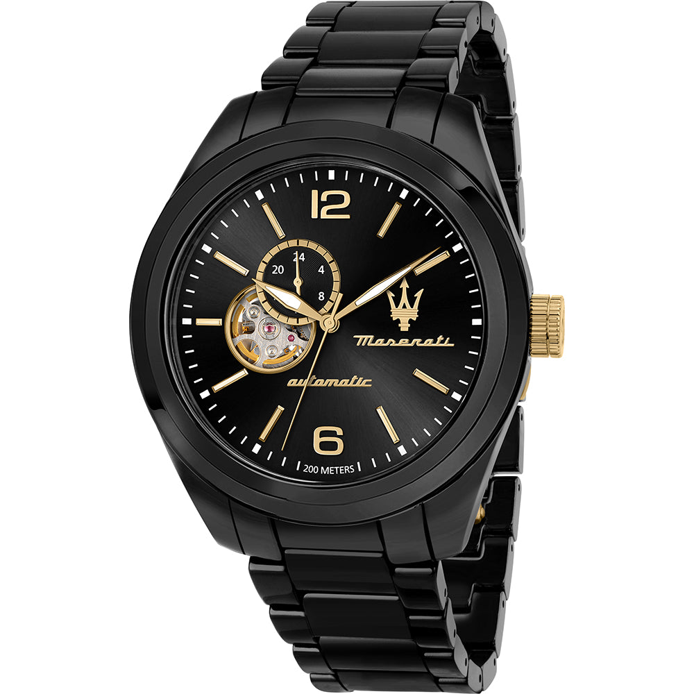 Orologio Uomo Maserati Automatico Solo Tempo Ceramica Nera Dorato R8823150001