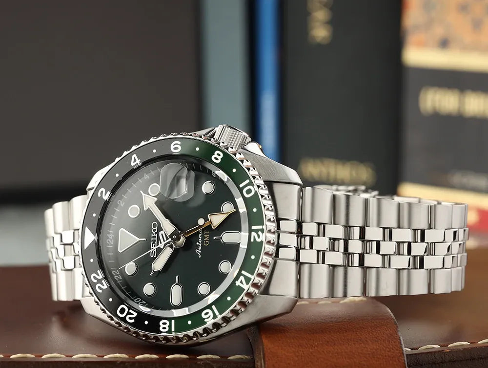 Orologio Uomo Seiko 5 GMT Sport Jubilè Automatico Nero Verde SSK035K1